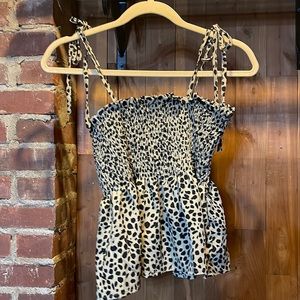 Animal print spaghetti strap top
